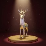 Rena em Resina em Pé 40X28,5cm Dourado - Imagem 2