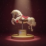 Cavalo Branco e Vermelho 66cm