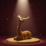 Rena em Resina Aveludada Marrom 14cm - Imagem 3