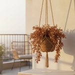 Galho Pendente Mini Folha Marrom Claro 70cm - Imagem 2