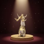 Rena em Resina Deitada 24,5X28cm Dourado - Imagem 4