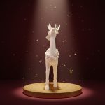 Rena em Resina em Pé 31X21,5cm Branco - Imagem 2