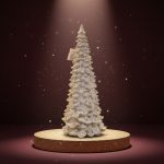 Árvore Natalina em Resina 34cm Nevada