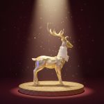 Rena em Resina em Pé 40X28,5cm Dourado - Imagem 3