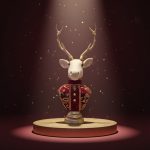 Busto de Rena Vinho 77cm