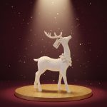 Rena em Resina em Pé 31X21,5cm Branco - Imagem 3